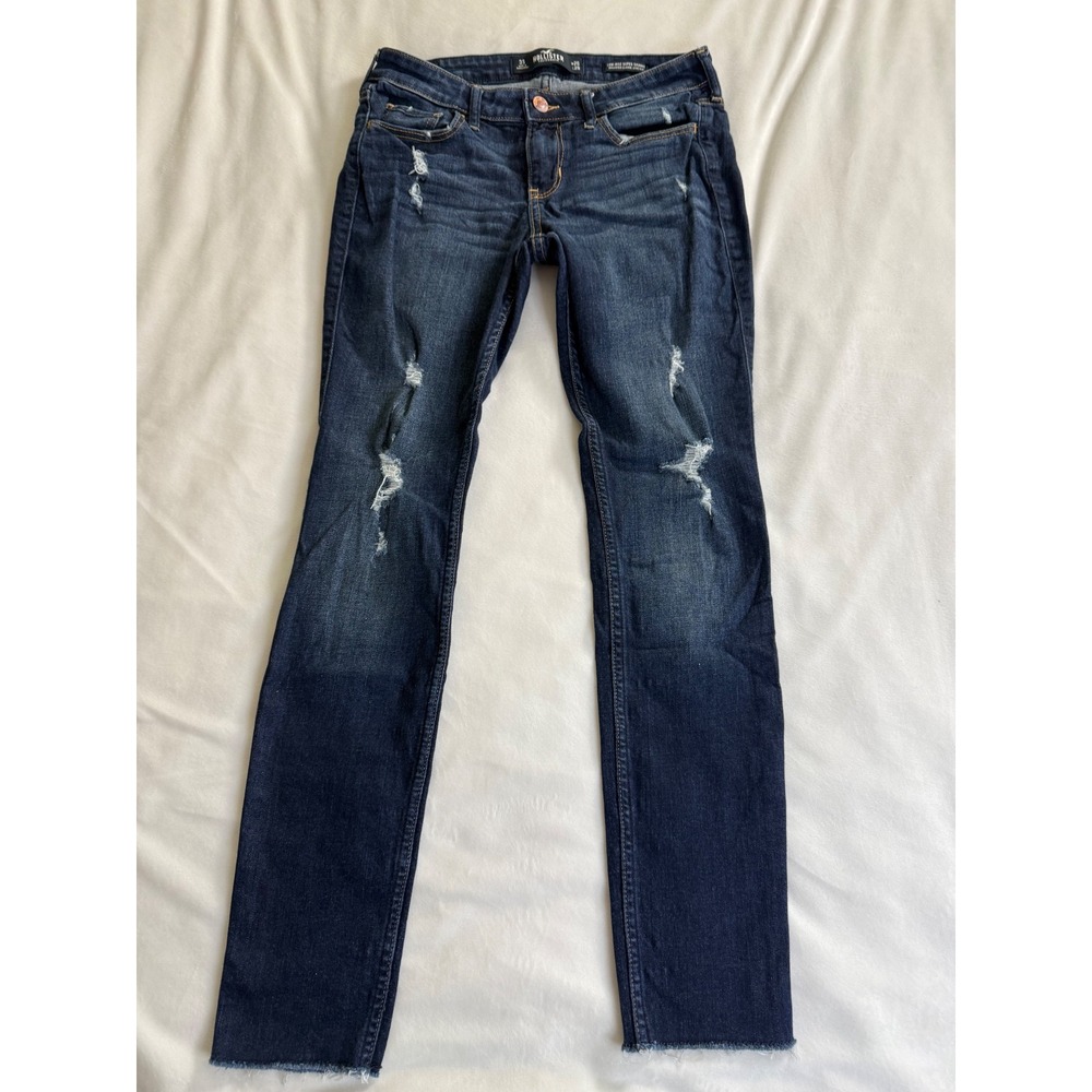 Hollister Low-Rise Super Skinny Distressed Dark Wash Jeans W26 L28 3S